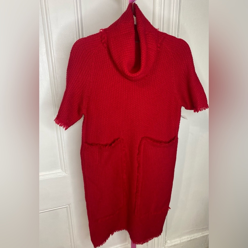 NWT Etcetera Red Textured Therma Dress Size XS